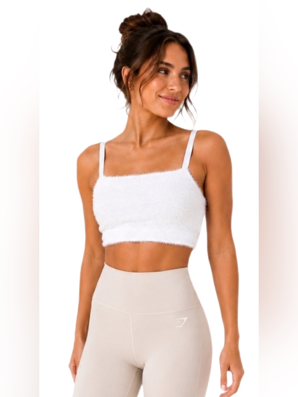 Gymshark Whitney Simmons Eyelash Bralette White M NWOT